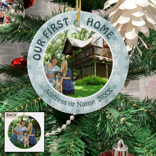 Adorno De Cerámica Nuestro primer hogar, Verde azulados y blancos cop (Subido por el creador)