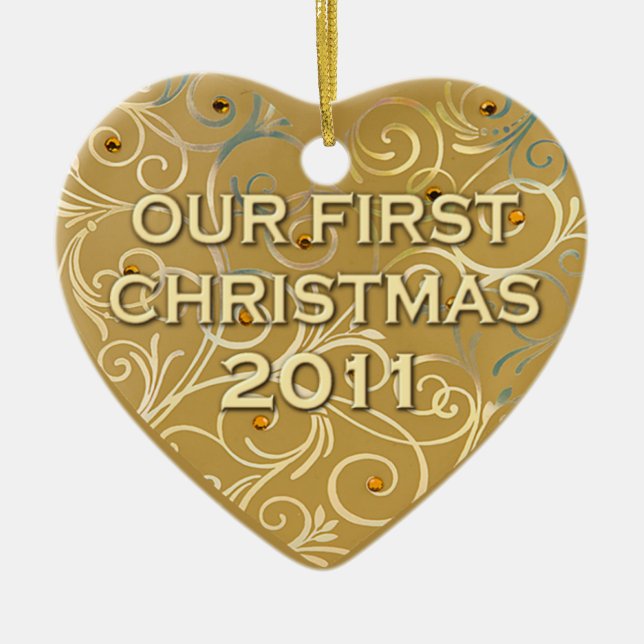 Adorno De Cerámica Nuestro primer navidad 2011 (Frente)