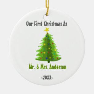 Adorno De Cerámica Nuestro primer navidad como Sr. y señora Newly