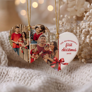 Adorno De Cerámica Nuestro Primer Navidad Como una familia 4 Foto Laz