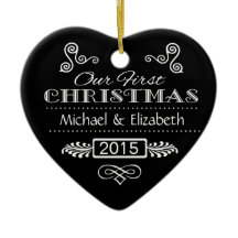 Nuestro primer navidad - corazón negro de la