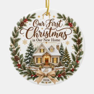 Adorno De Cerámica Nuestro Primer Navidad en Nuestra Nueva Casa Adorn