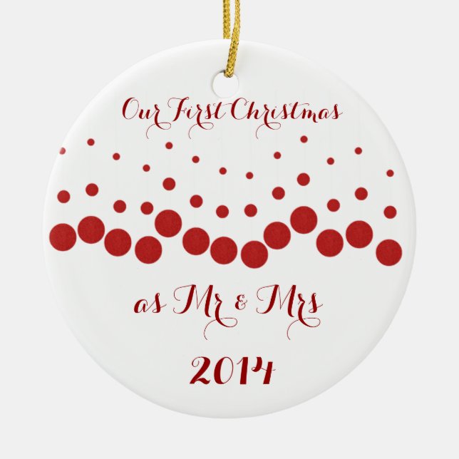 Adorno De Cerámica Nuestro primer navidad junto (Frente)