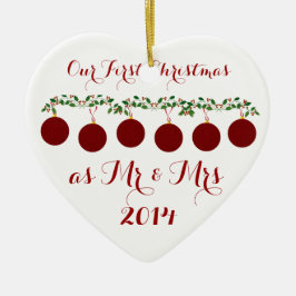 Adorno De Cerámica Nuestro primer navidad junto