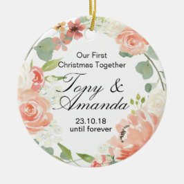 Adorno De Cerámica Nuestro primer navidad junto adorna