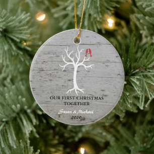 Adorno De Cerámica Nuestro primer navidad junto ama el árbol de los