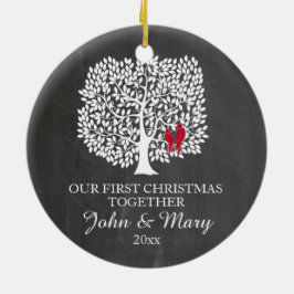 Adorno De Cerámica Nuestro primer navidad juntos adorna, ama pájaros