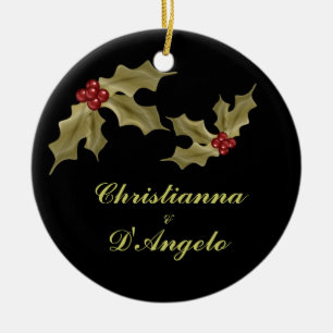 Adorno De Cerámica "Nuestro primer navidad/marido y esposa "