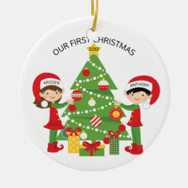 Adorno De Cerámica Nuestro primer navidad personalizó navidad