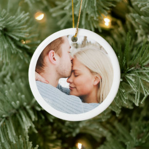 Adorno De Cerámica Nuestro primer Personalizado de Navidad, simples N