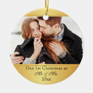 Adorno De Cerámica Nuestro primer personalizado del navidad junto