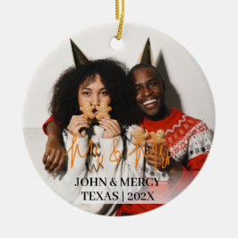 Adorno De Cerámica Nuestro primer Sr. de Navidad y la Sra. newlywoed