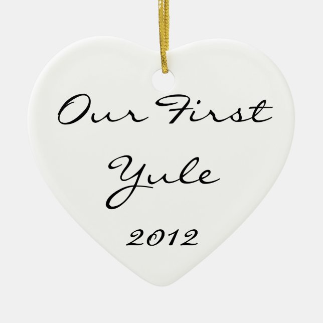 Adorno De Cerámica Nuestro primer Yule (Frente)