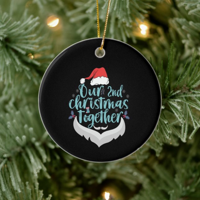Adorno De Cerámica Nuestros dos Navidades juntos, pareja de familiare (Árbol)