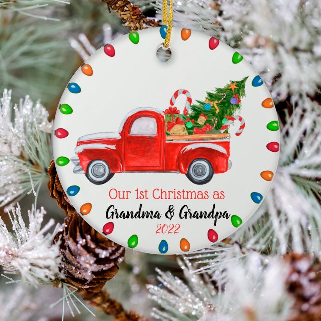 Adorno De Cerámica Nuestros primeros abuelos de Navidad Camión rojo,  (Subido por el creador)