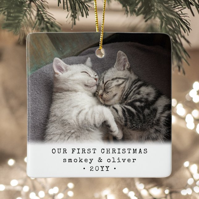 Adorno De Cerámica Nuestros primeros gatos de Navidad 2 o cualquier p (Subido por el creador)