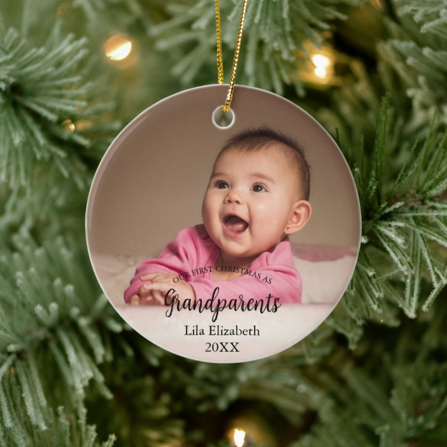Adorno De Cerámica Nuestros primeros Navidades como abuelos foto del  (Árbol)