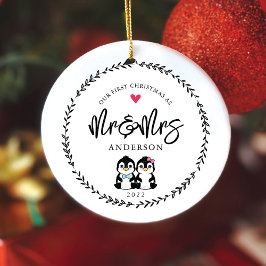 Adorno De Cerámica Nuestros Primeros Navidades Como Sr. y la Sra.