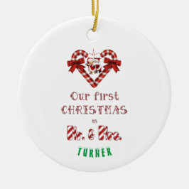 Adorno De Cerámica Nuestros primeros Navidades como Sr. y Sra. Santa 