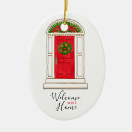 Adorno De Cerámica Nueva casa de puertas rojas