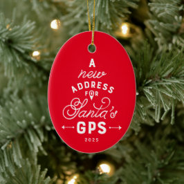 Adorno De Cerámica Nueva casa linda Navidad de fotos rojo