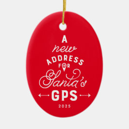 Adorno De Cerámica Nueva casa linda Navidad de fotos rojo