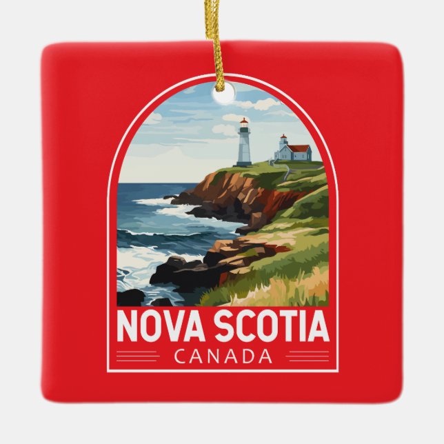 Adorno De Cerámica Nueva Escocia Canadá Viaje de arte (Anverso)