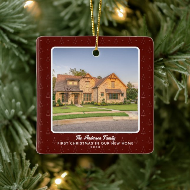 Adorno De Cerámica Nueva foto de la Casa de Gobierno Primera Navidad (Árbol)
