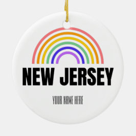 Adorno De Cerámica Nueva Jersey - Arcoiris - Postales - Personalizada
