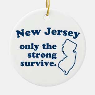 Adorno De Cerámica Nueva Jersey Sólo Sobrevive El Fuerte