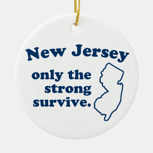 Adorno De Cerámica Nueva Jersey Sólo Sobrevive El Fuerte (Frente)