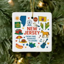 Adorno De Cerámica Nueva Jersey Viaje Familiar Personalizado Navidad
