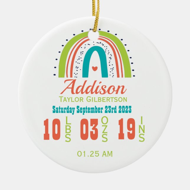 Adorno De Cerámica Nuevas estadísticas del arco iris neutro en cuanto (Frente)