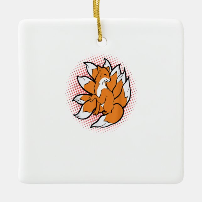 Adorno De Cerámica Nueve kami inari japonés ceca para i (Anverso)