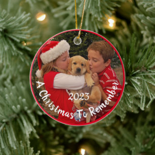 Adorno De Cerámica Nuevo cachorro para Navidades - Personalizable