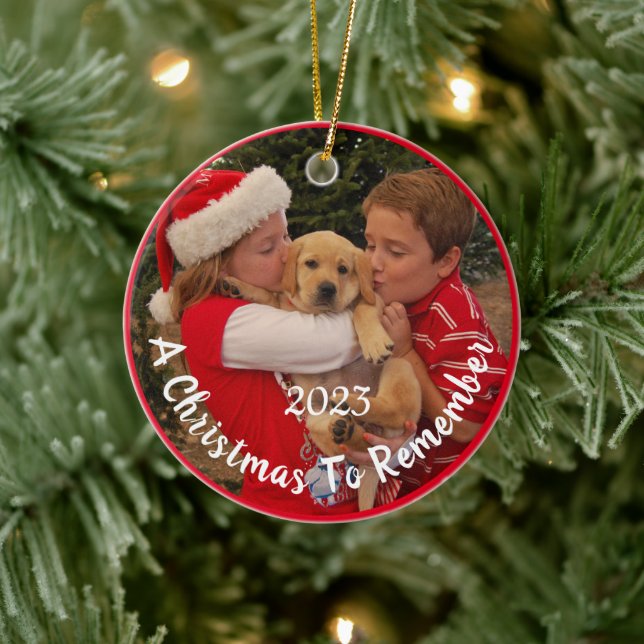 Adorno De Cerámica Nuevo cachorro para Navidades - Personalizable (Árbol)