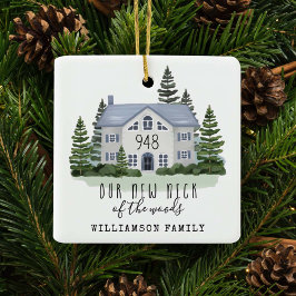 Adorno De Cerámica Nuevo Cuello De Woods Primer Hogar De Navidad