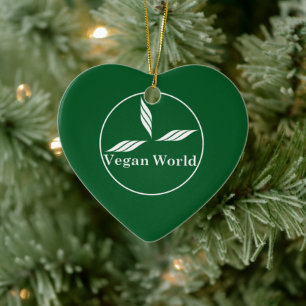 Adorno De Cerámica Nuevo diseño/logotipo vegan World-New
