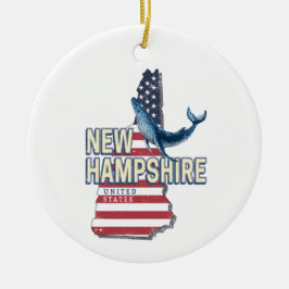 Adorno De Cerámica Nuevo Hampshire Estados Unidos Mapa del Estado Ret