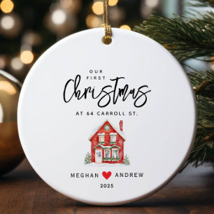 Adorno De Cerámica Nuevo hogar de Navidades personalizados