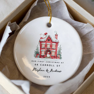 Adorno De Cerámica Nuevo hogar de Navidades personalizados