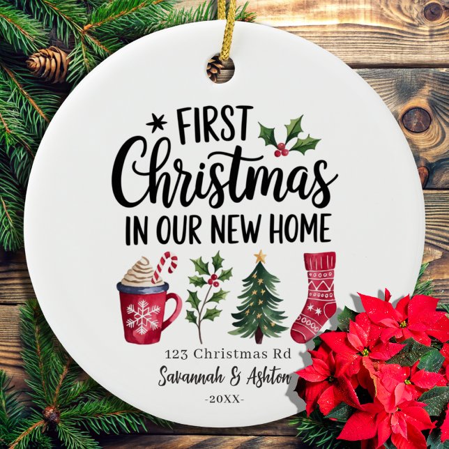 Adorno De Cerámica Nuevo hogar personalizado - Primera Navidad en nue (Subido por el creador)