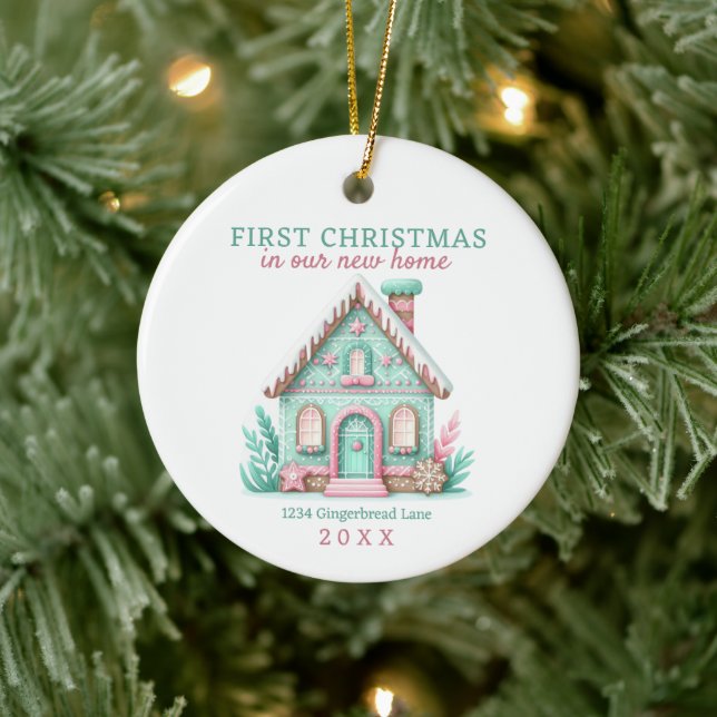 Adorno De Cerámica Nuevo hogar: primera Navidad (Árbol)