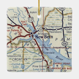 Adorno De Cerámica Nuevo mapa de cosechas de Berna NC