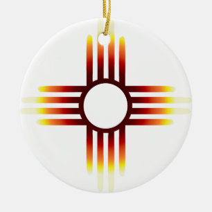 Adorno De Cerámica Nuevo México Zia Sun Fire