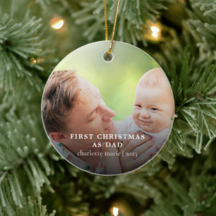 Adorno De Cerámica Nuevo papá Babys primera foto de Navidad