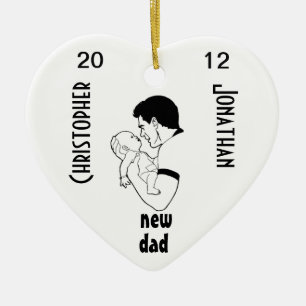 Adorno De Cerámica Nuevo papá - personalizable