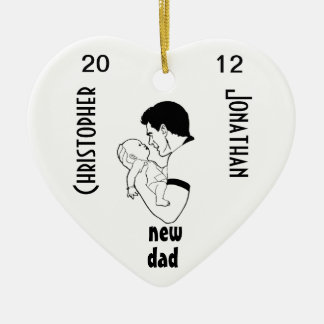 Adorno De Cerámica Nuevo papá - personalizable