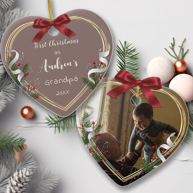 Adorno De Cerámica Nuevo Recién nacido Abuelo Primer Navidad Foto (Subido por el creador)