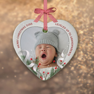 Adorno De Cerámica Nuevos abuelos Navidades del marco plateado 2 foto